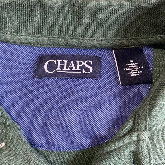 CHAPS green short sleeved Polo shirt men’s medium - Picture 3 of 9